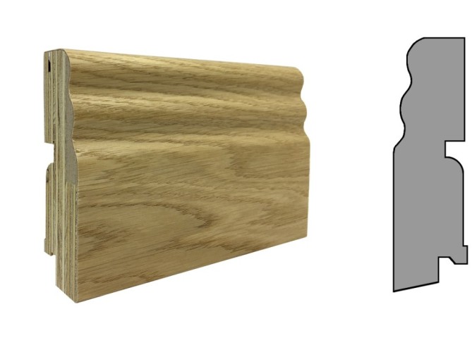 Плинтус шпонированный фигурный Finitura/Финитура  100х30х2400мм Дуб без покрытия